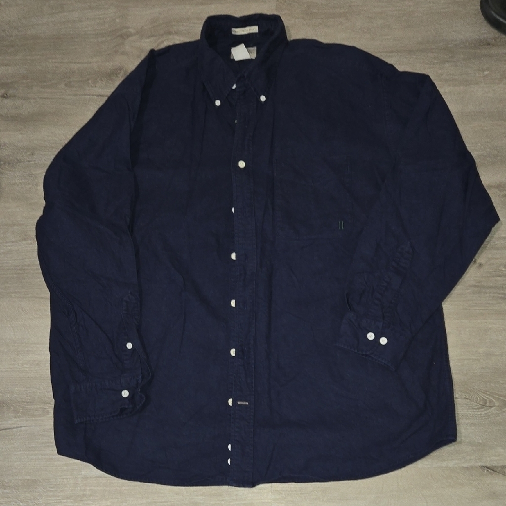 Haggar Dark Blue Casual Button Down Shirt